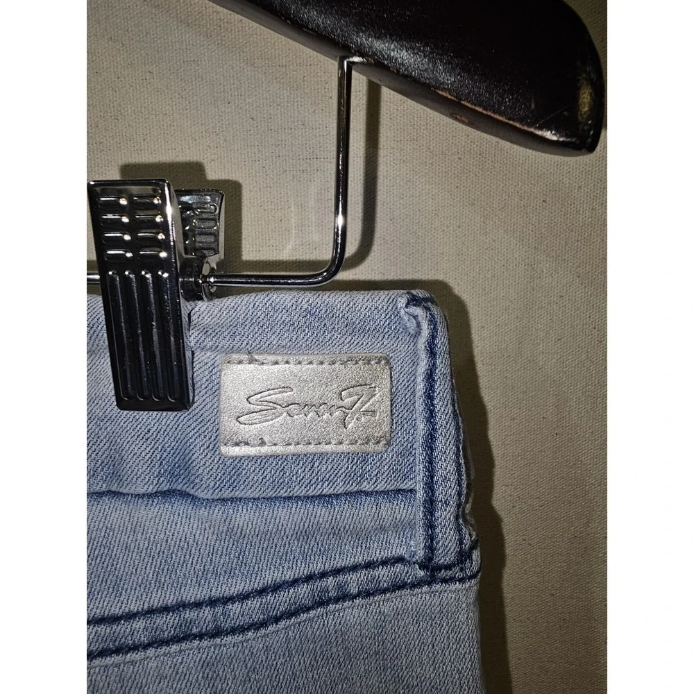 Seven7 Jeans Womens 8 Light Blue Wash Distressed Stretch Denim‎ Bootcut Bohemian